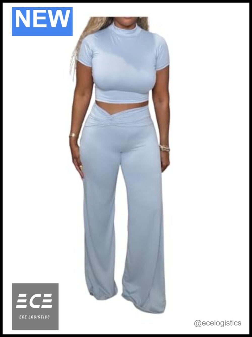 Two Piece Loungewear Set Short Sleeve Top & Flare Leggings Slim Fit Yoga